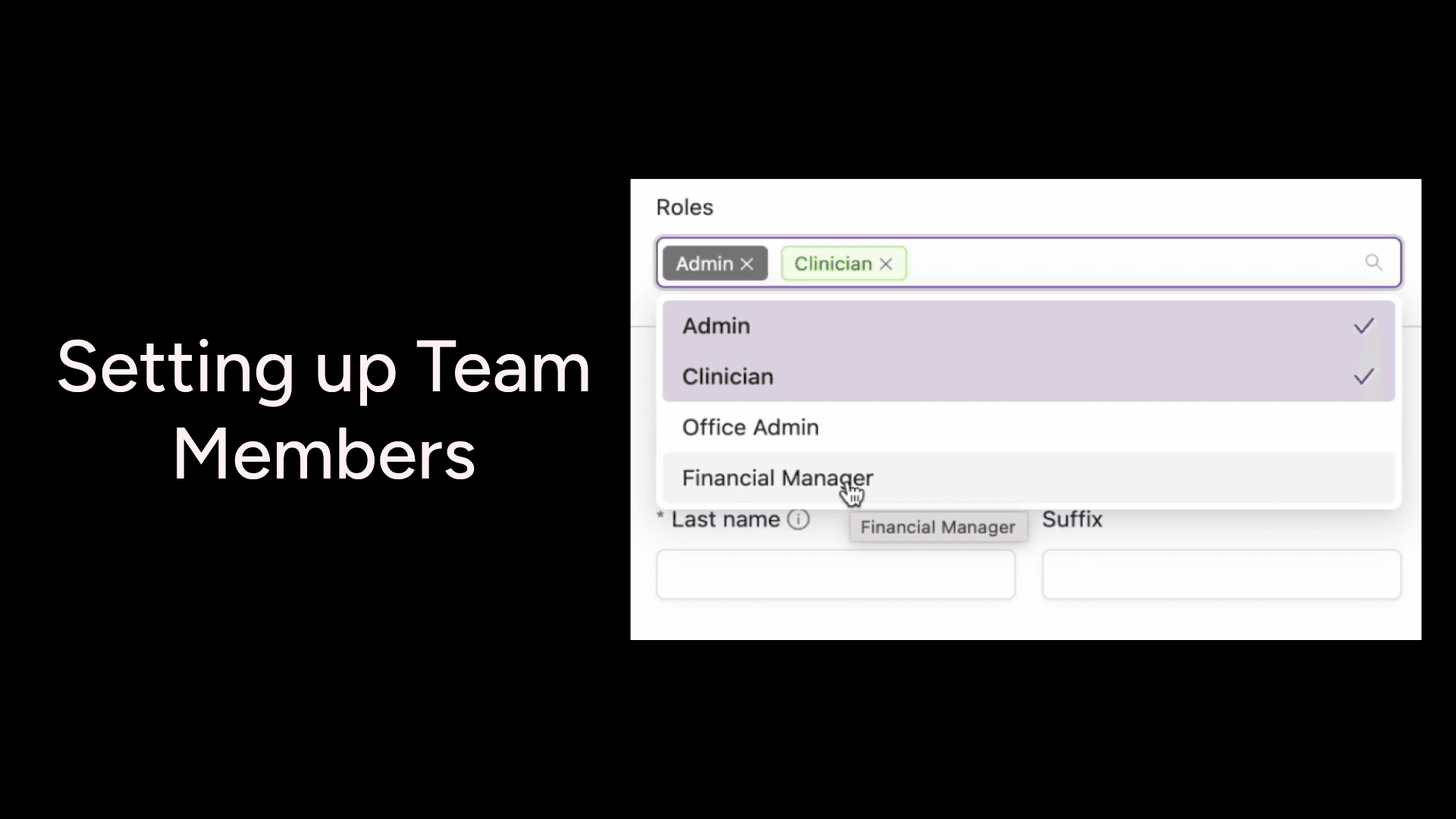 Set up team members